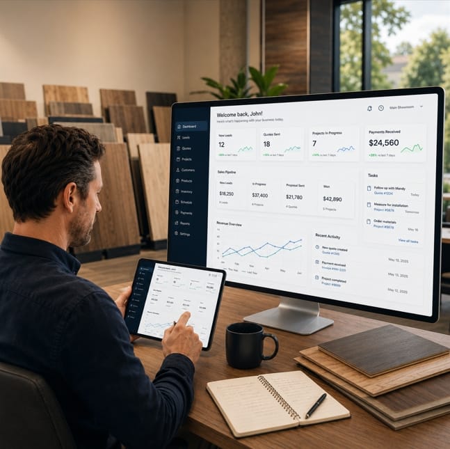 Kronus Flooring Software dashboard